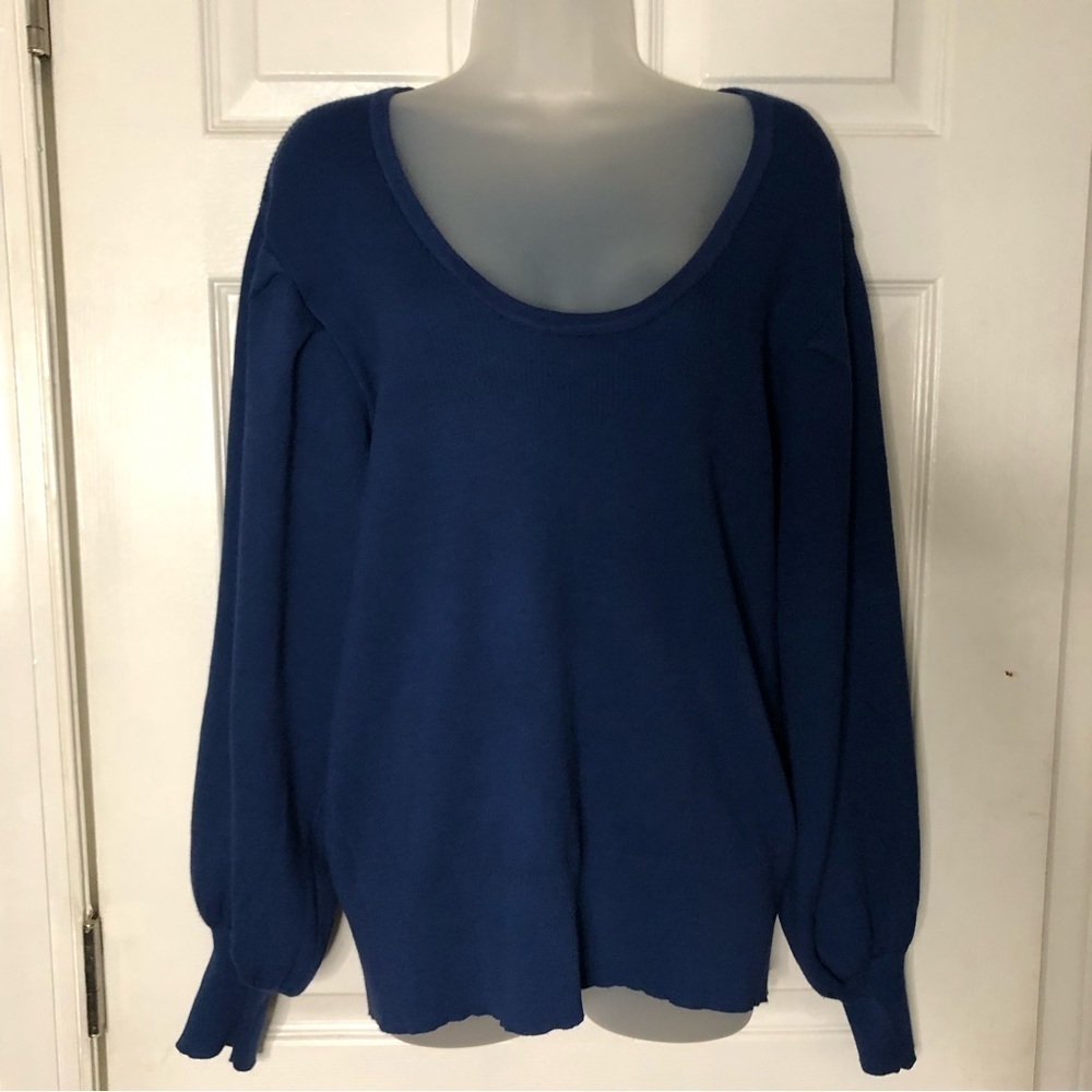 City Chic new with tags blue pullover scoop neck oversized sweater medium 8 10